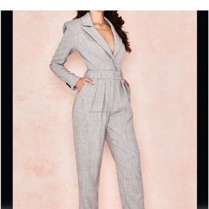 House of CB GREY SUIT JACKET BODYSUIT size small